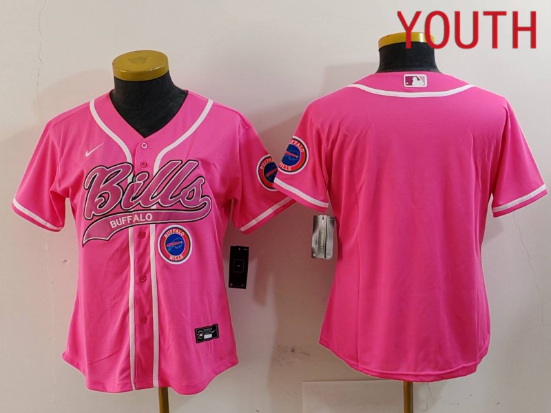 Youth Buffalo Bills Blank Pink Joint Name 2024 Nike Limited NFL Jersey style 912
